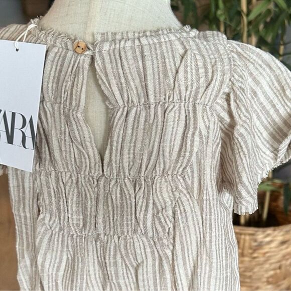 ZARA Kids | Beige | SMOCKED DRESS - Picture 9 of 12